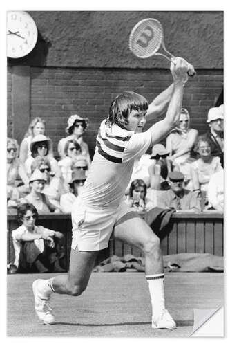 Sticker mural Jimmy Connors, Tennis player, Wimbledon, June 23, 1976