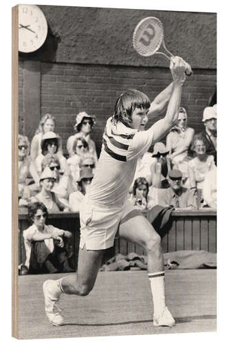 Trätavla Jimmy Connors, Tennis player, Wimbledon, June 23, 1976