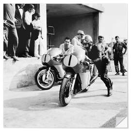 Wall sticker Giacomo Agostini and MV Agusta motorcycle, Monza, Italy, 1971