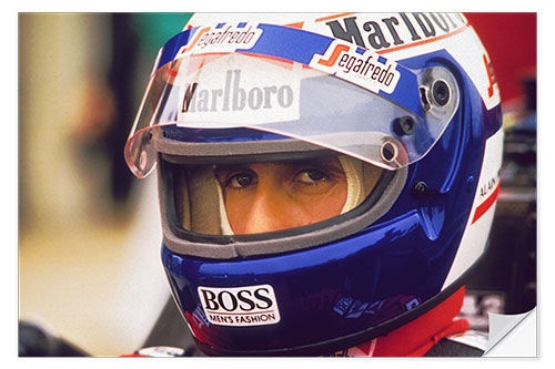 Selvklebende plakat Alain Prost, Racing Driver