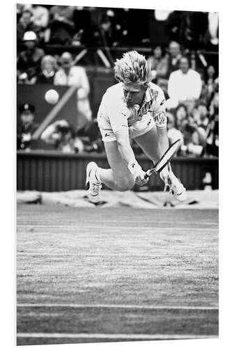 Foam board print Tennisman Boris Becker, Wimbledon Game, July 5, 1988