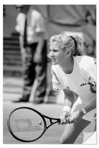 Sticker mural Monica Seles, Tennis player, French Open, 1990