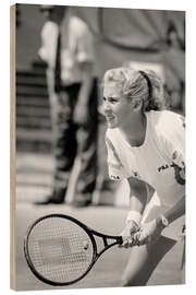 Holzbild Monica Seles, Tennisspielerin, French Open, 1990