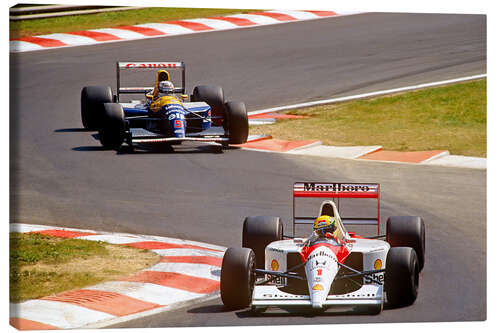 Canvas print Ayrton Senna, Marlboro Mclaren  and Nigel Mansell,  Williams Honda, Formula One, 1990s