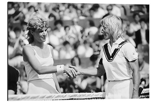 Stampa su alluminio Chris Evert Lloyd and Martina Navratilova at Finale of Roland Garros, Paris, 1986