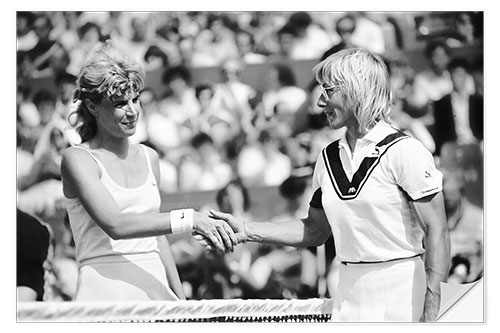 Wandsticker Chris Evert Lloyd und Martina Navratilova beim Finale von Roland Garros, Paris, 1986