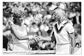 Selvklebende plakat Chris Evert Lloyd and Martina Navratilova at Finale of Roland Garros, Paris, 1986