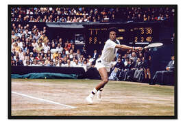 Gerahmter Kunstdruck Tennisspieler Arthur Ashe, Wimbledon championship, 1975