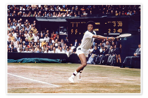 Poster Tennisman Arthur Ashe, Wimbledon championship, 1975