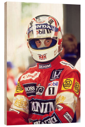 Wood print Nigel Mansell, Racing Driver II