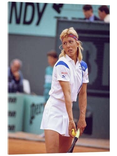 Acrylglasbild Martina Navratilova, French Open, Roland Garros, Tennisturnier 1988