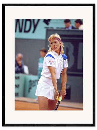 Impresión de arte enmarcada Martina Navratilova, Roland Garros, Tennis Tournament in 1988