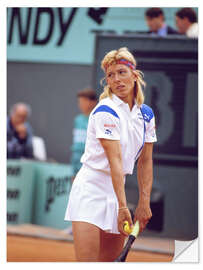 Sticker mural Martina Navratilova, Roland Garros, Tennis Tournament in 1988