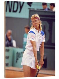 Tableau en bois Martina Navratilova, Roland Garros, Tennis Tournament in 1988