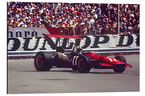 Aluminiumsbilde Chris Amon, Ferrari 312, Gasworks Hairpin Monaco GP, 18 May 1969