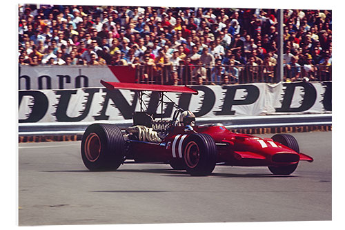 Foam board print Chris Amon, Ferrari 312, Gasworks Hairpin Monaco GP, 18 May 1969