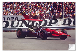 Sticker mural Chris Amon, Ferrari 312, Gasworks Hairpin Monaco GP, 18 May 1969