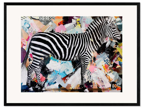 Kehystetty taidepainatus Pop Art Zebra