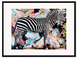 Plakat artystyczny premium w ramie Pop Art Zebra
