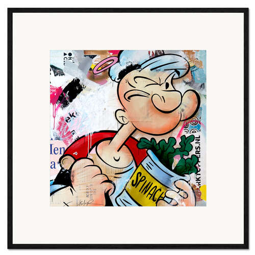 Impressão artística com moldura Popeye Fueltime
