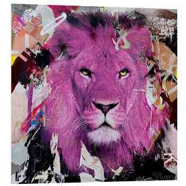 Quadro em PVC Pop art lion - Instinctively ruling