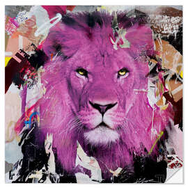 Muursticker Pop art lion - Instinctively ruling