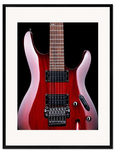 Kehystetty taidepainatus Red electric guitar