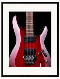 Stampa artistica con cornice Red electric guitar