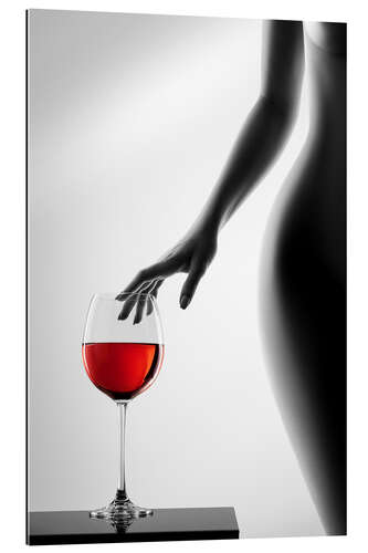 Galleriprint Silhouette with red wine