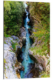 Magnettafel Der Fluss Soca in Slowenien windet sich durch ein tiefes Tal