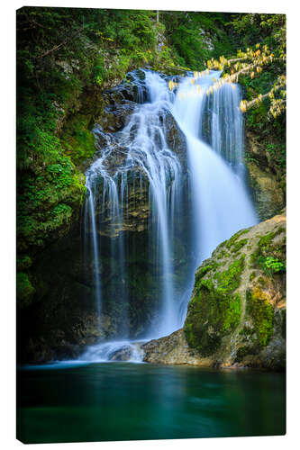 Leinwandbild Wasserfall Sum im Radovna Tal, Vintgar Gorge, Slowenien