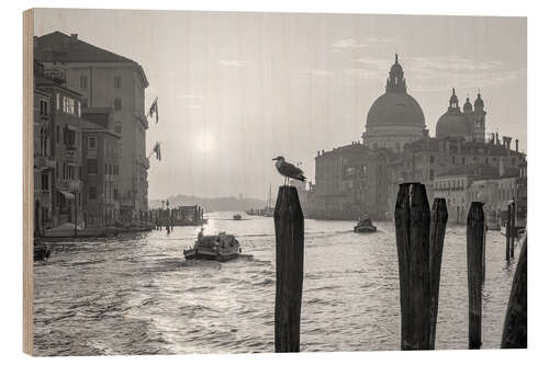 Holzbild Sonnenaufgang am Canal Grande, Venedig