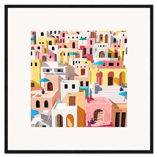 Impression artistique encadrée Pastel Cityscape