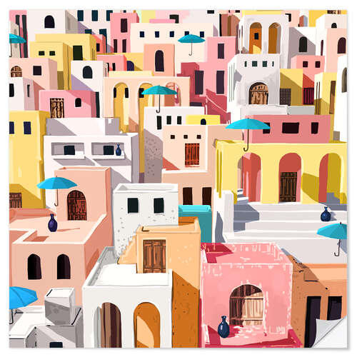 Wall sticker Pastel Cityscape