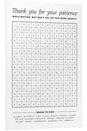 Quadro em PVC Waiting room word search, English