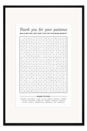 Gerahmter Kunstdruck Wartezimmer Wortsuche, englisch