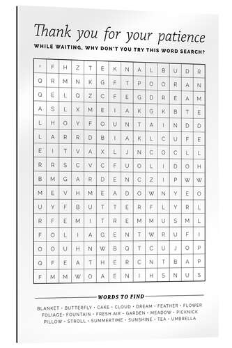 Galleriprint Waiting room word search, English