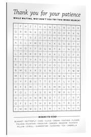 Galleritryk Waiting room word search, English