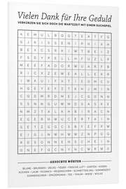 Quadro em PVC Waiting room word search, German