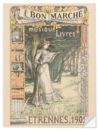 Selvklebende plakat Au Bon Marché - Musique Livres