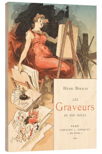 Trätavla Les graveurs du XIXe siècle
