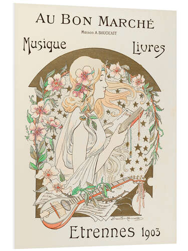 Print på skumplade Au Bon Marché - Musique Livres - 1903