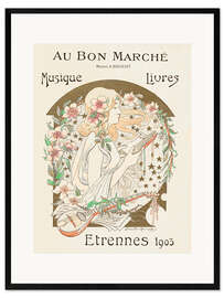 Kunsttryk i ramme Au Bon Marché - Musique Livres - 1903