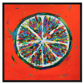 Gerahmter Kunstdruck Limettenhälfte