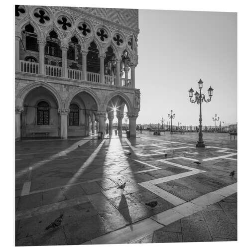 Hartschaumbild Dogenpalast bei Sonnenaufgang, Venedig, Italien