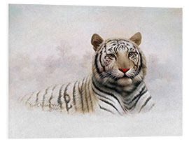 Foam board print White Tiger in the Snow