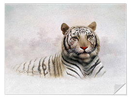 Selvklebende plakat White Tiger in the Snow