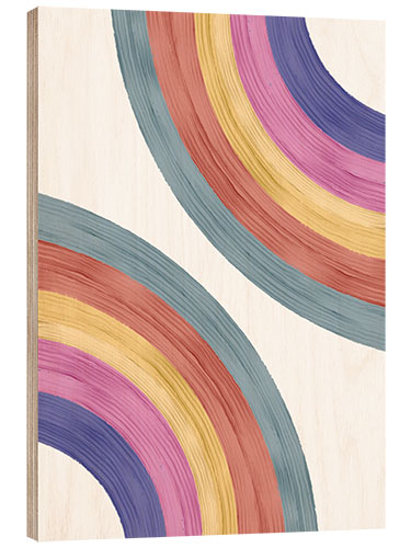 Wood print Good Vibes Rainbow