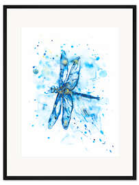 Gerahmter Kunstdruck Blaue Libelle