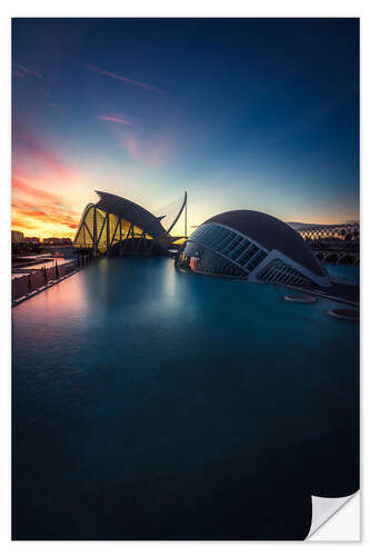 Selvklæbende plakat Valencia - City of Arts and Sciences